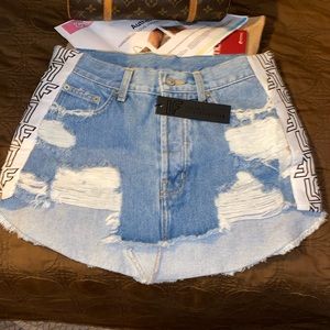 LF Distressed Denim Skirt - New With Tag